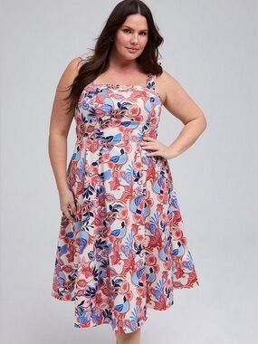 Torrid Belle Isle Smocked Back Midi Dress